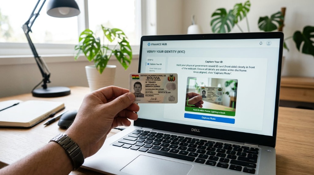 Carga de cédula de identidad durante la verificación KYC